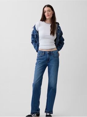 GAP Mid-Rise Real Straight Jeans in Medium Wash